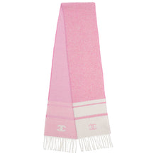Chanel 'Pink/Ecru' Cashmere Fringe Scarf