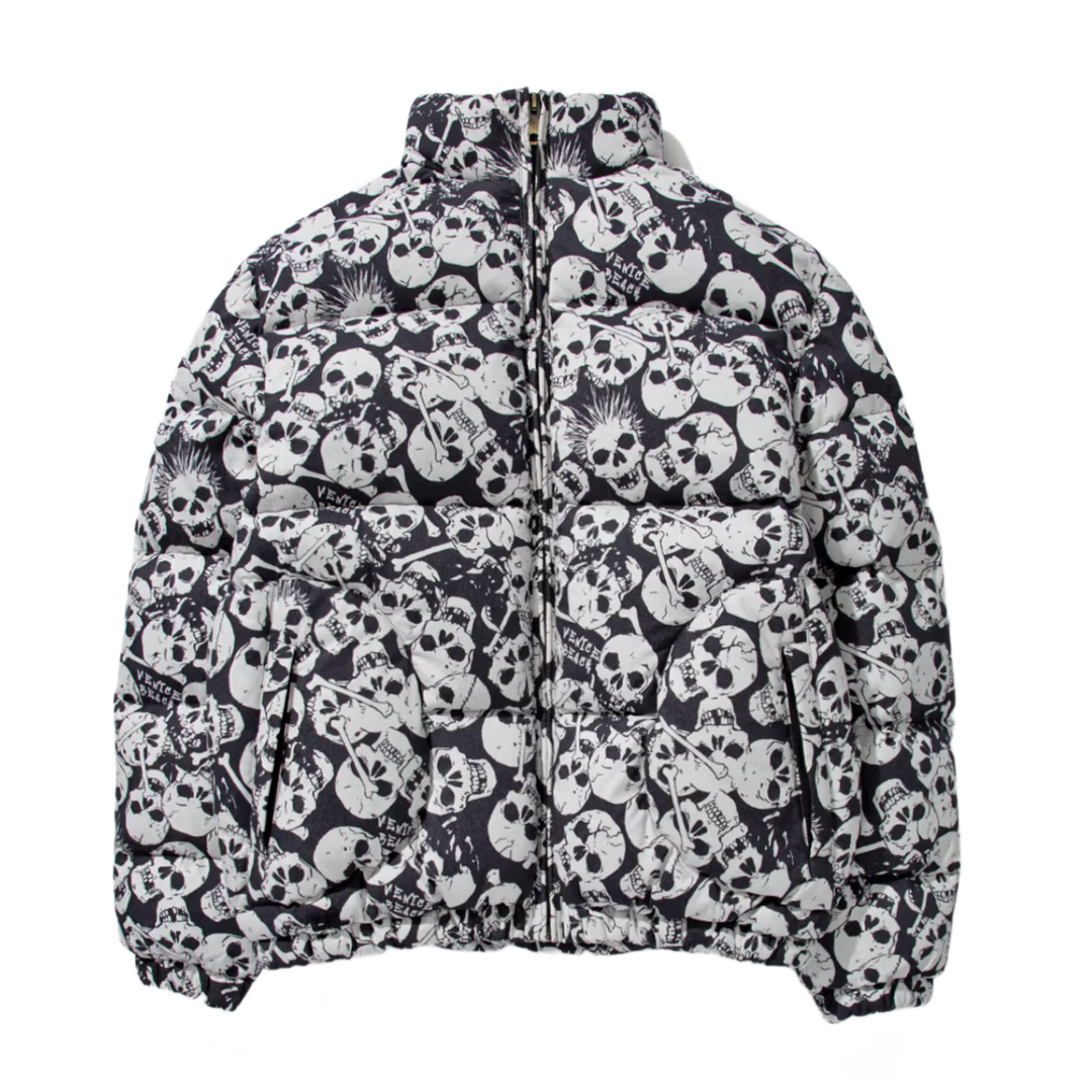 ERL 'White' Skull Print Puffer Jacket