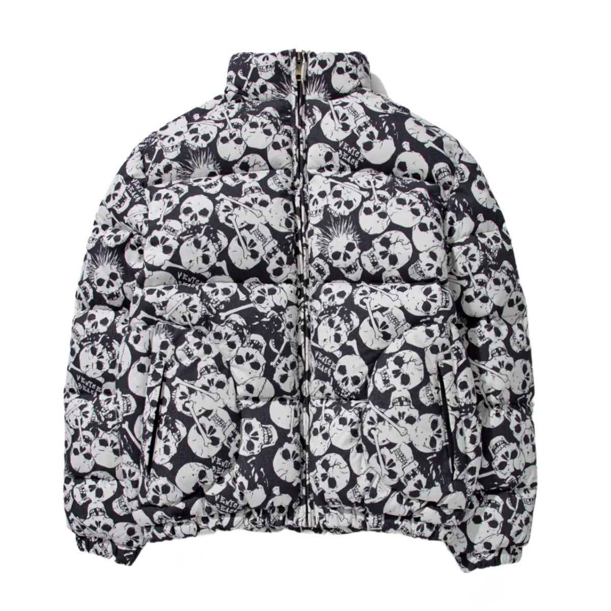 ERL 'White' Skull Print Puffer Jacket