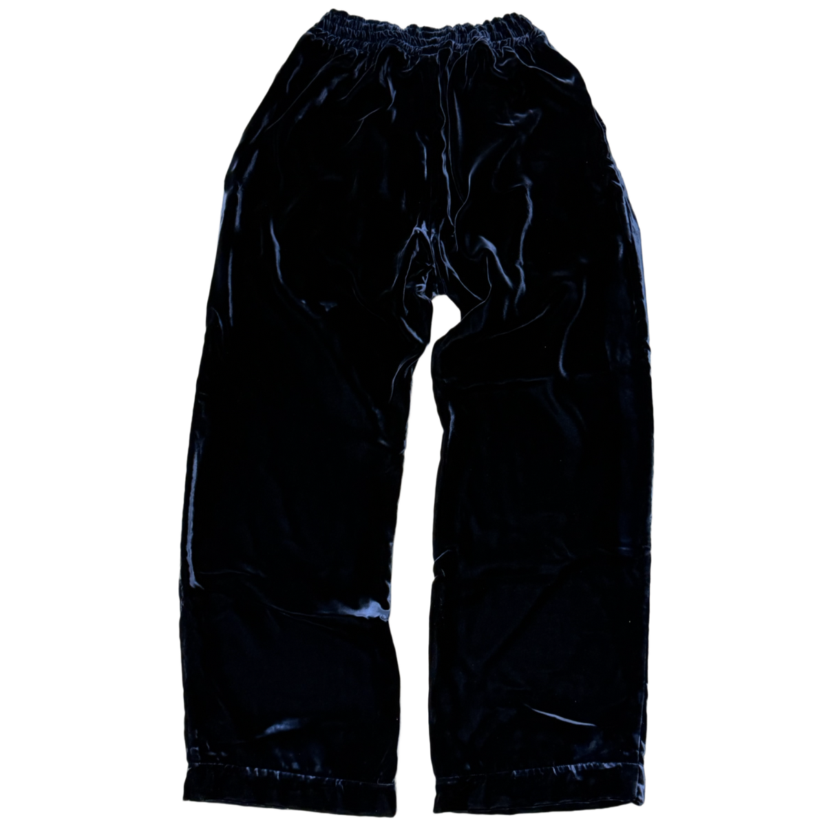 Chrome Hearts 'Navy' Y Not Black and White Embroidered Velour Track Pants