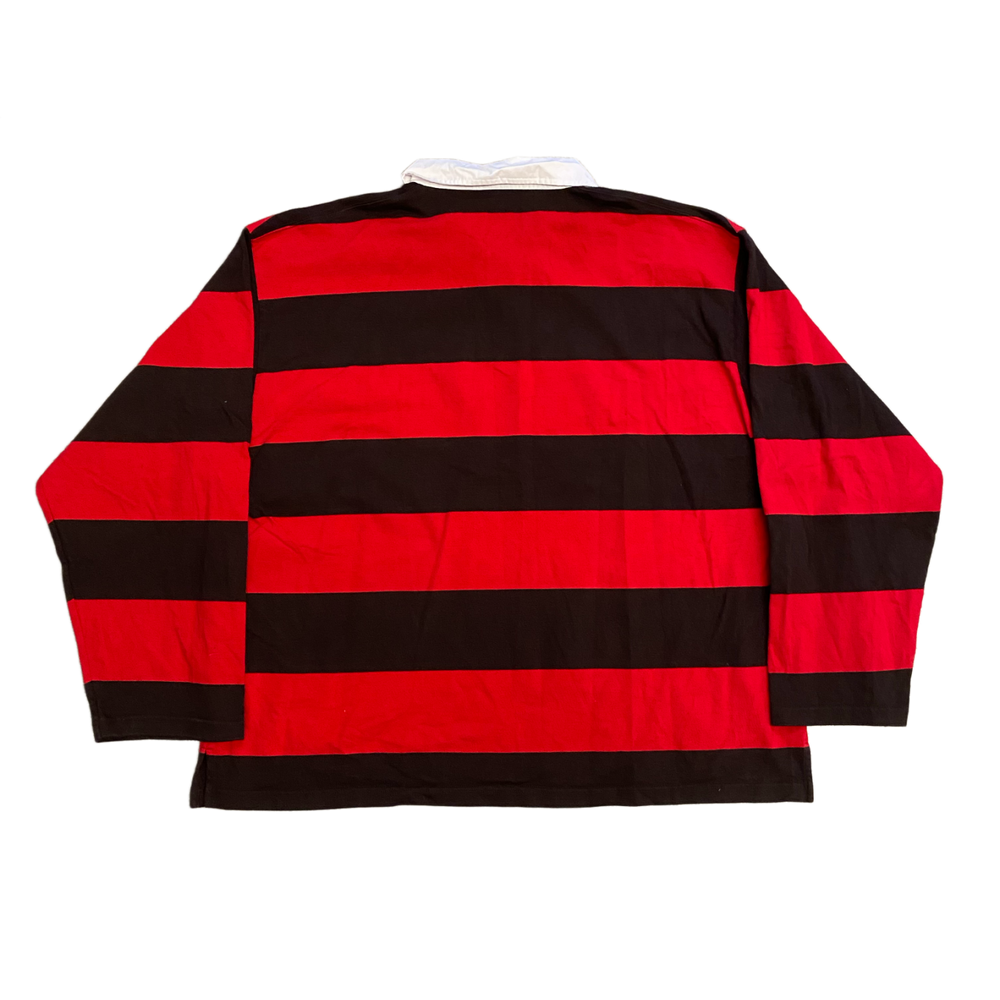 Balenciaga 'Red' Embroidered Logo Longsleeve Polo