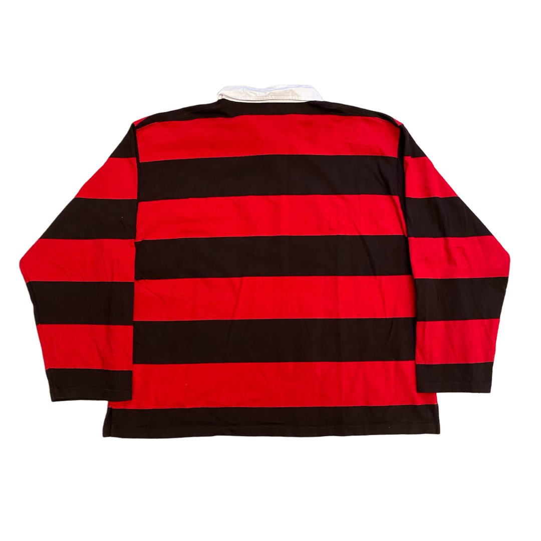 Balenciaga 'Red' Embroidered Logo Longsleeve Polo
