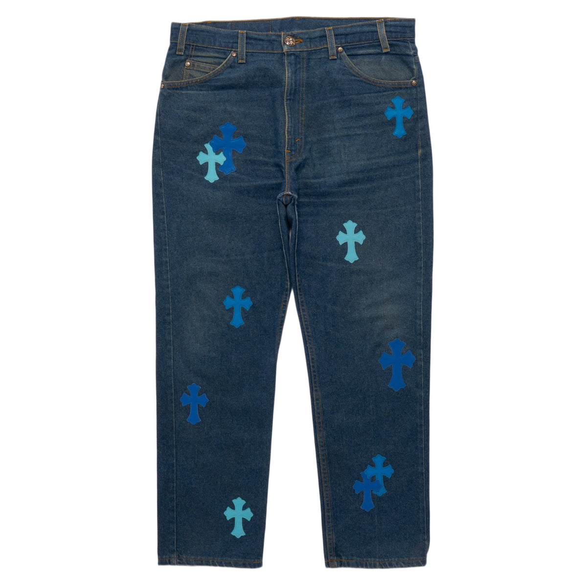 Chrome Hearts 'Blue Cross Patch' Levis Jeans