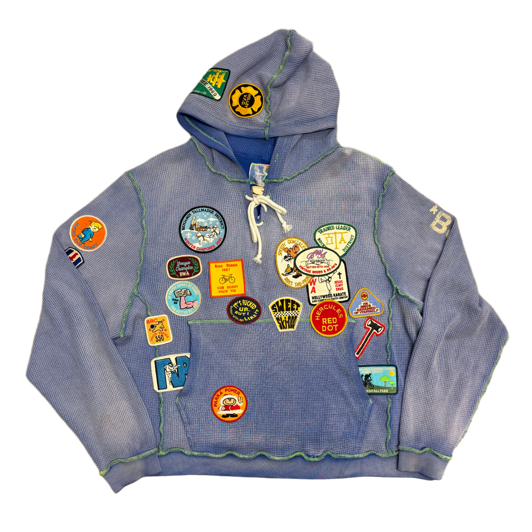*Better With Age 'Blue' Waffle Patches Hoodie