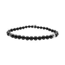 Chrome Hearts 'Obsidian Silver' Fleur Pendant 6mm Beaded Bracelet