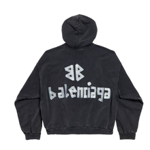 Balenciaga 'Distressed Tape Logo' Black Hoodie