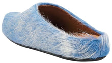Marni 'Light Blue' Long Hair Sabot Slippers