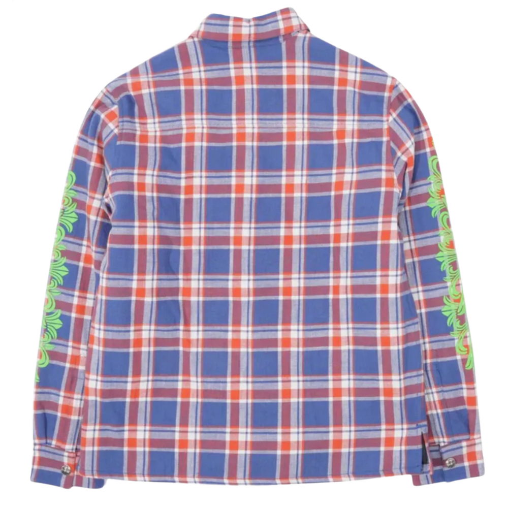 Chrome Hearts 'Green Floral' Blue Padded Flannel Jacket