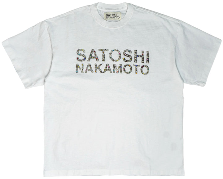 Satoshi Nakamoto 'Pearl Logo' White Tee