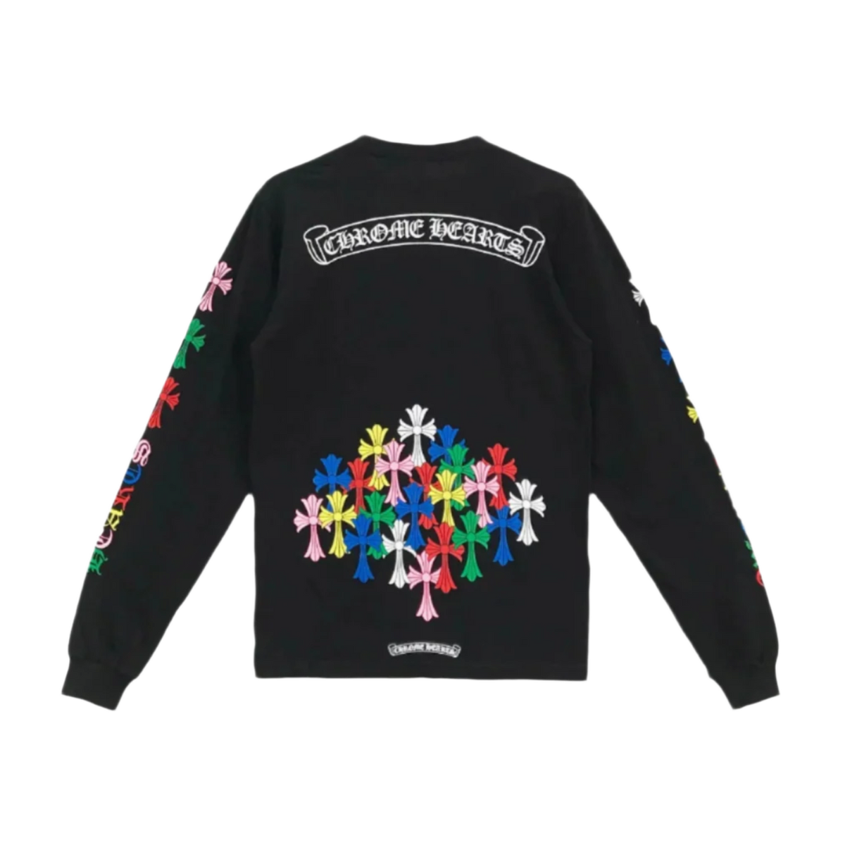 Chrome Hearts 'Black' Scroll Logo Multicolor Cross Longsleeve