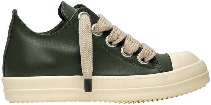 Rick Owens Leather Jumbo Lace Low 'Forest Green' Sneaks