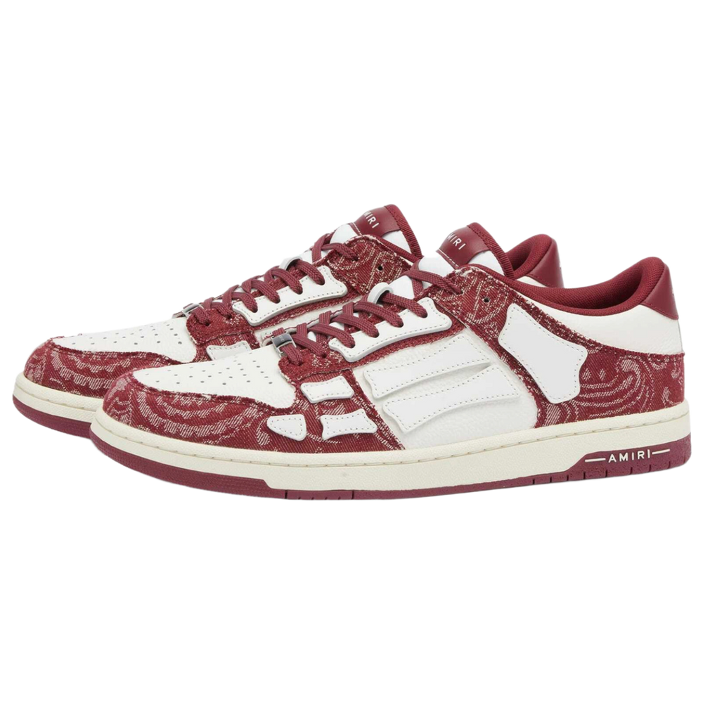Amiri 'Burgundy & White' Bandana Skeleton Low Top Sneakers