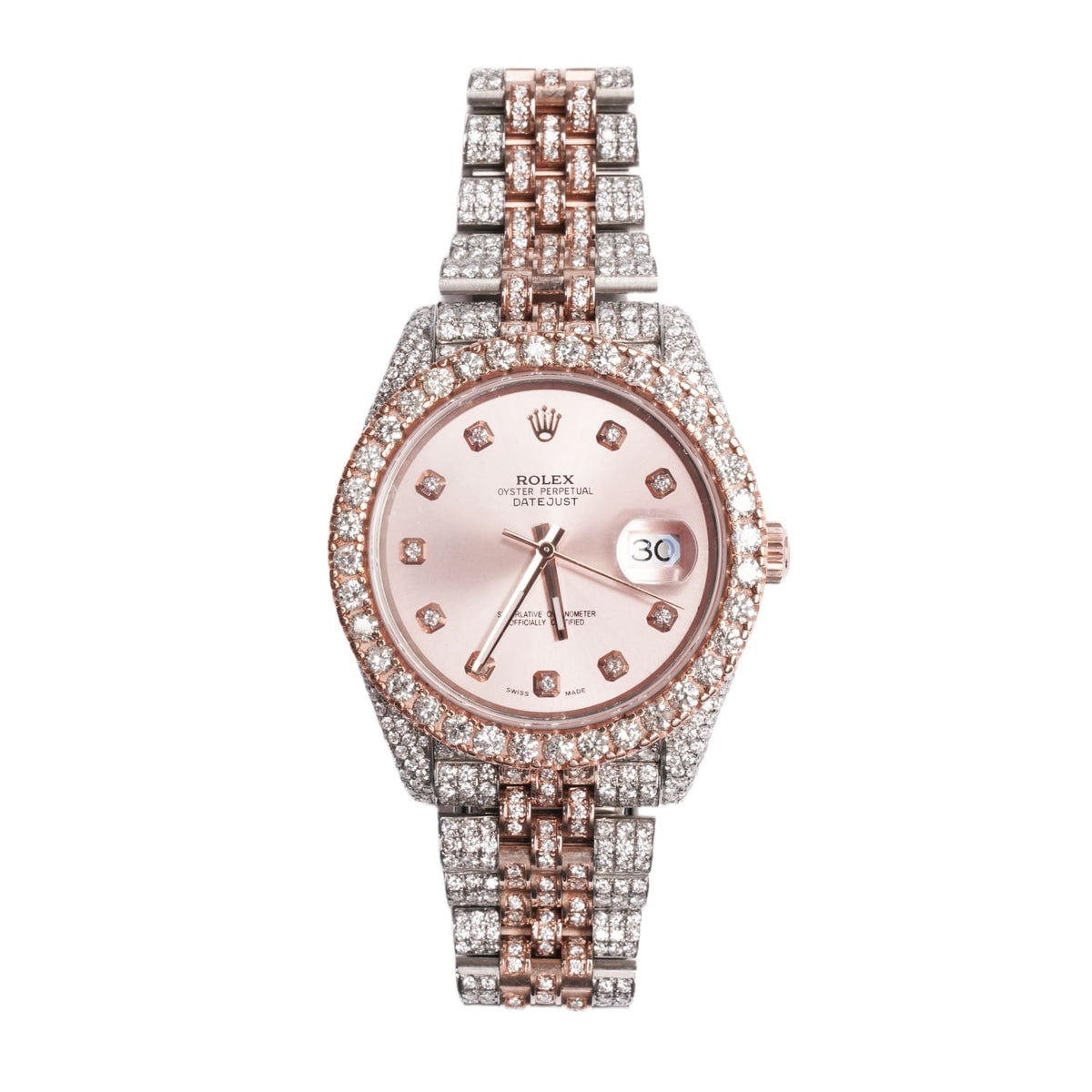 Rolex Datejust 'Sundust Pink' 41MM 126331 Fully Iced Watch