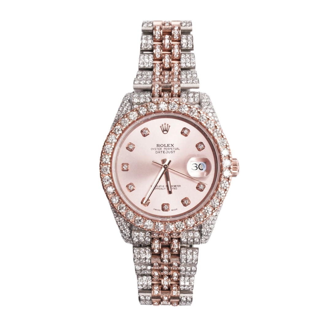Rolex Datejust 'Sundust Pink' 41MM 126331 Fully Iced Watch