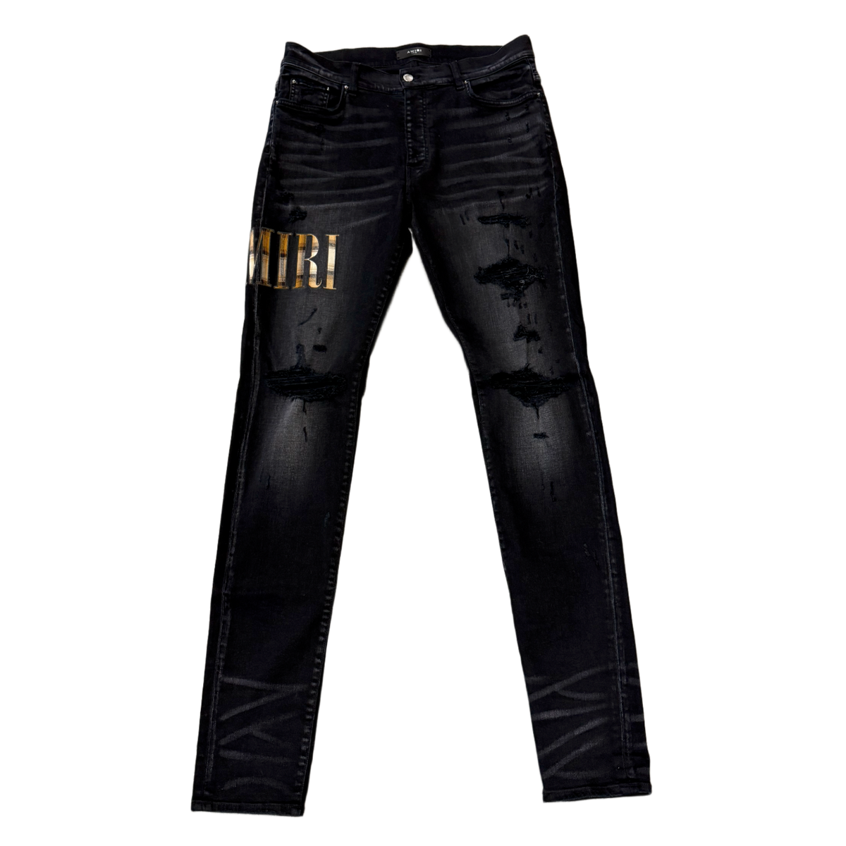 Amiri 'Aged Black Flannel Core Logo' Jeans