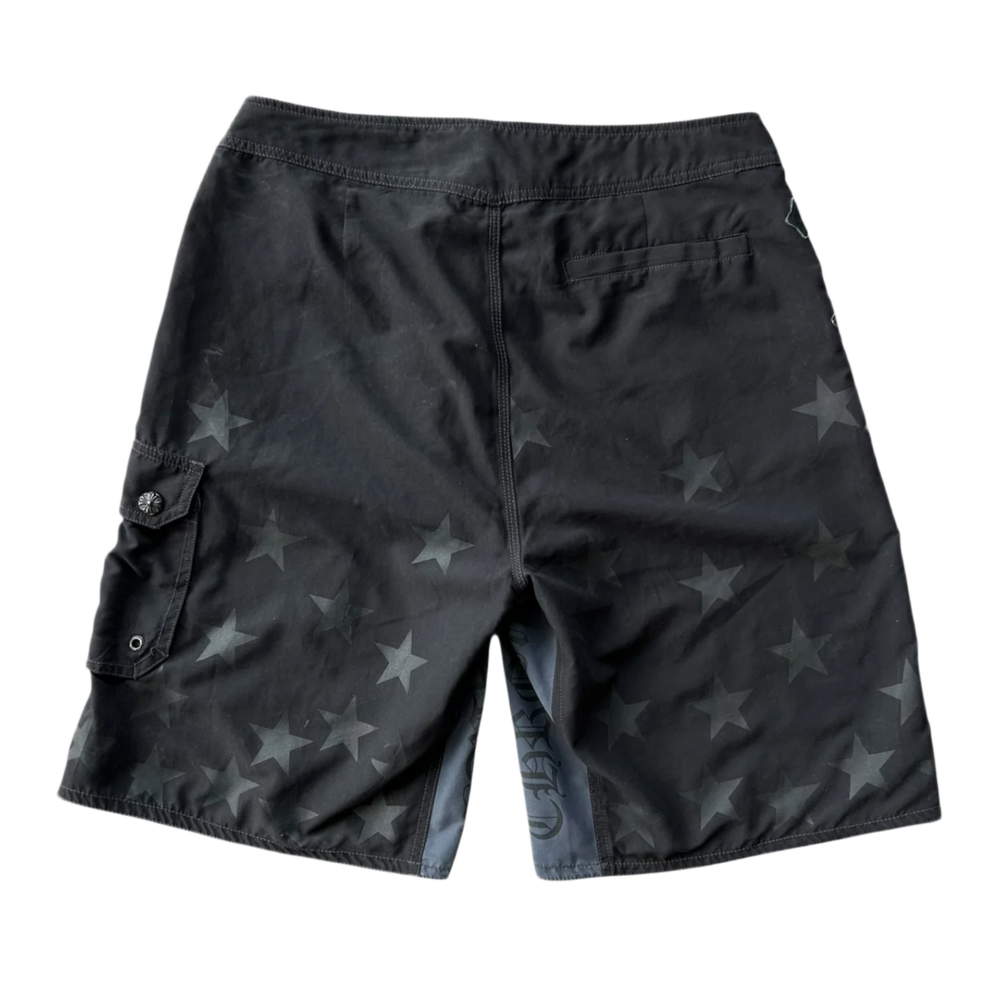 Chrome Hearts 'Black' Star Plus Cross Patch Swim Trunks