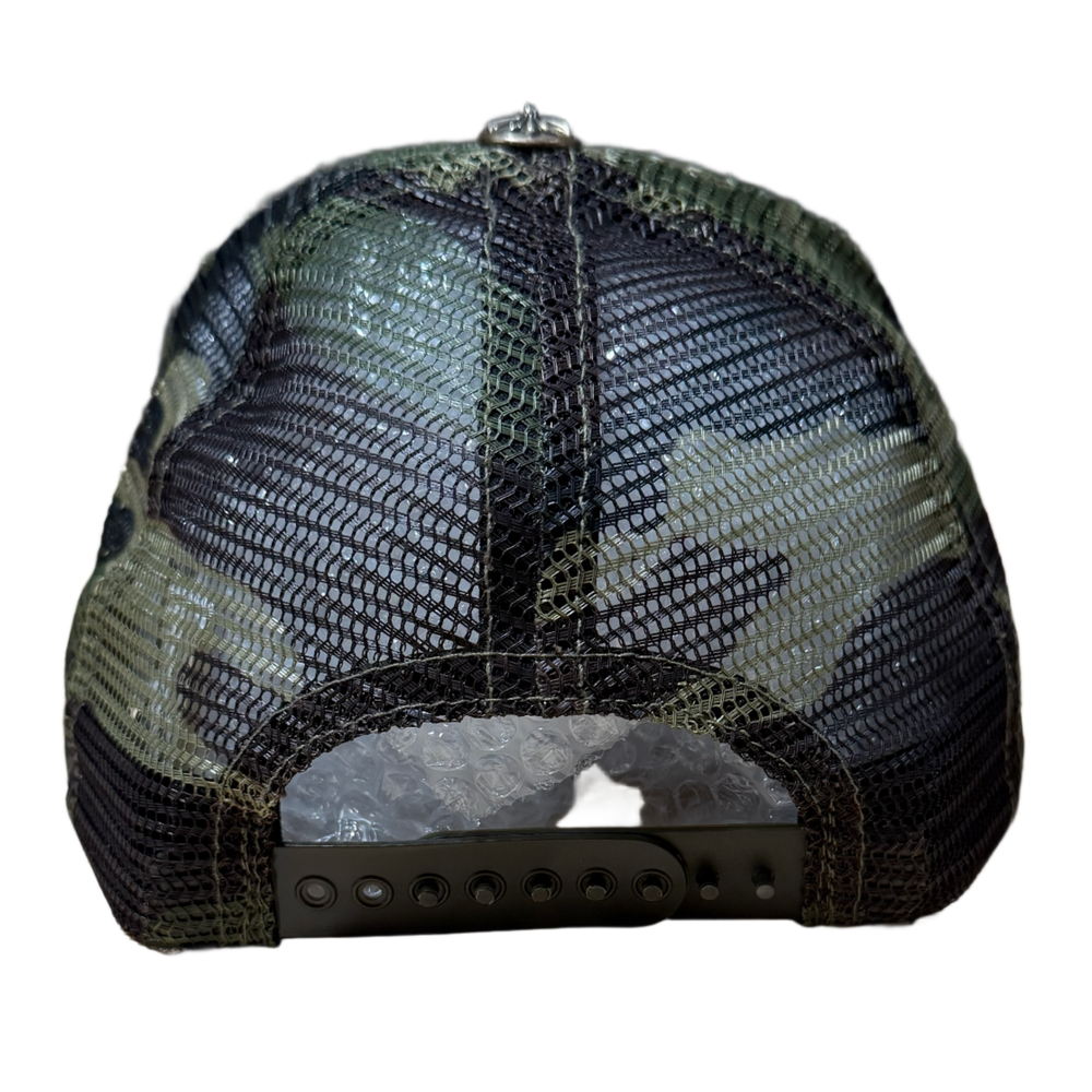 Chrome Hearts FUCK Hollywood Trucker Hat Camo