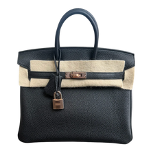 Hermès 'Black Togo' Rose Gold Hardware Birkin 25 Bag