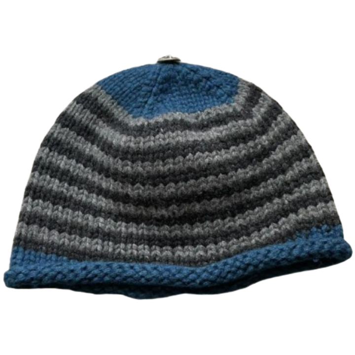 Chrome Hearts Cashmere Double Cross Striped Cashmere Beanie