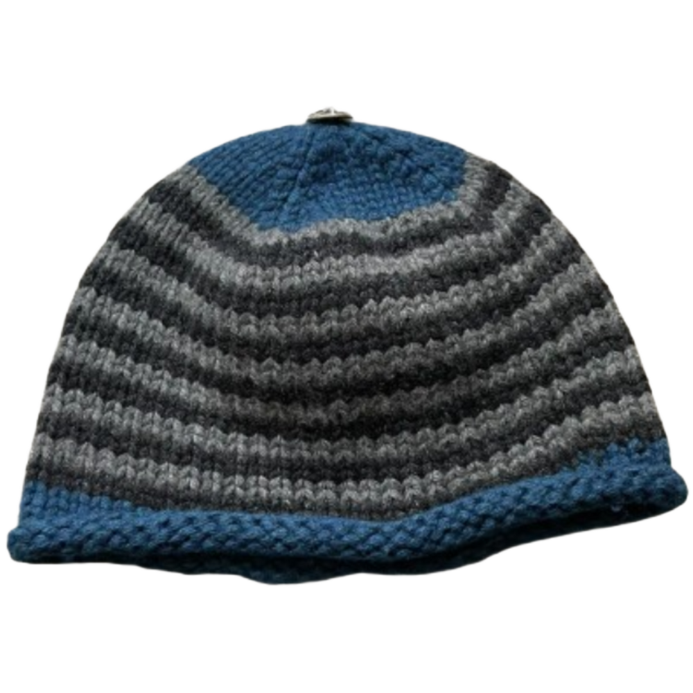 Chrome Hearts Cashmere Double Cross Striped Cashmere Beanie