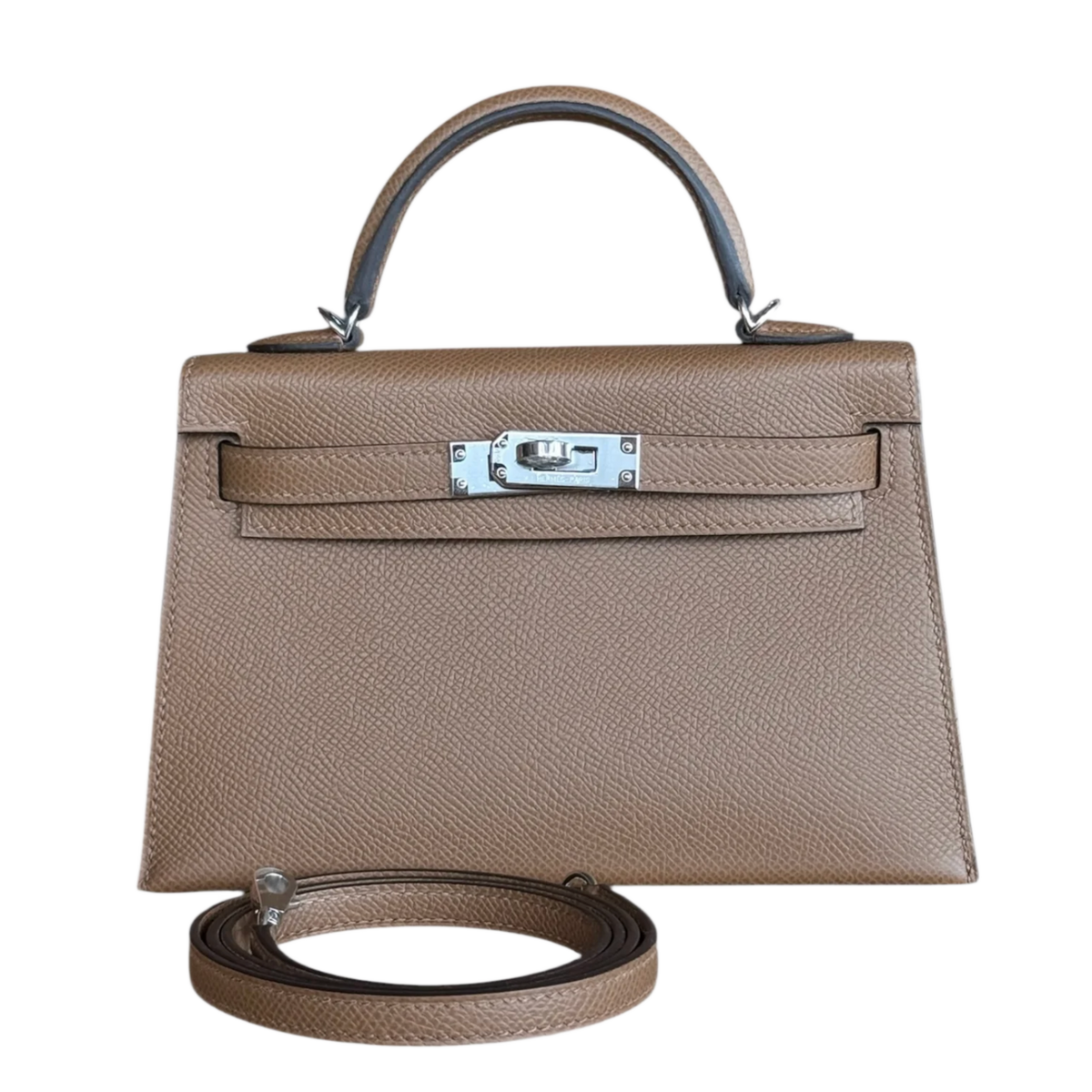 Hermès Kelly 'Tan Brown' Palladium Hardware Mini Kelly 20