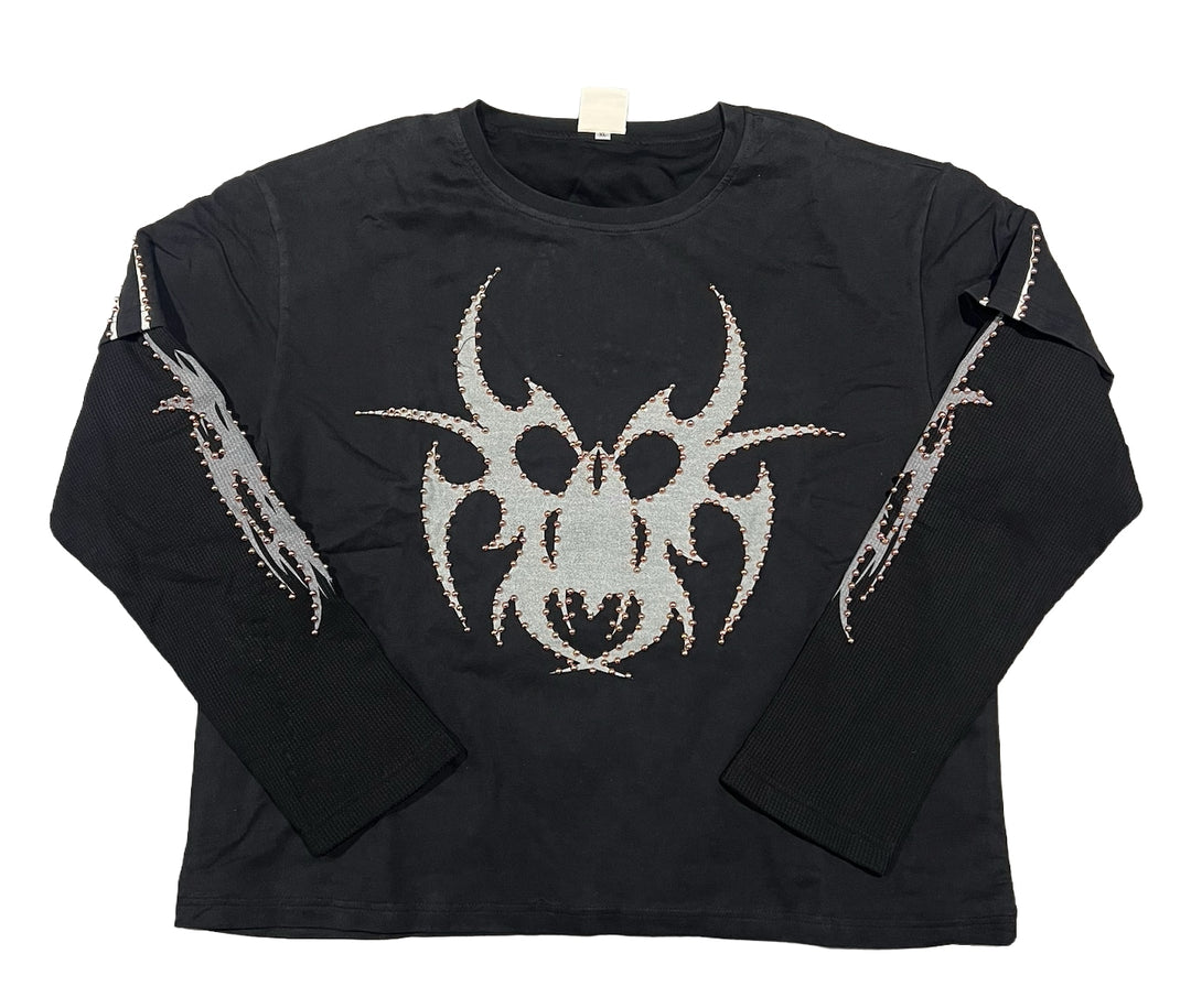 Chew Forever 'Blacked Out' Studded Thermal Longsleeve