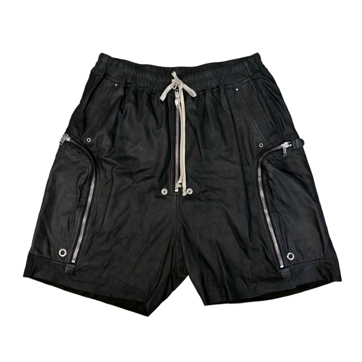 Rick Owens 'Black' Composite Leather Bauhaus Shorts