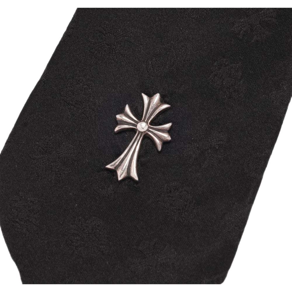 Chrome Hearts 'Silver Cross' Black Monogram Silk Tie