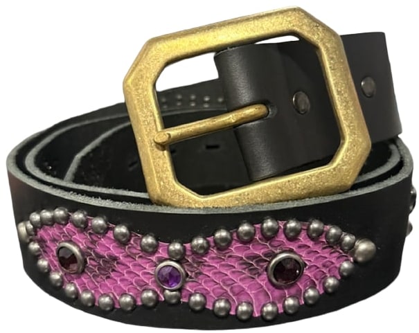 Studded 'Infinity Purple Snakeskin' Belt