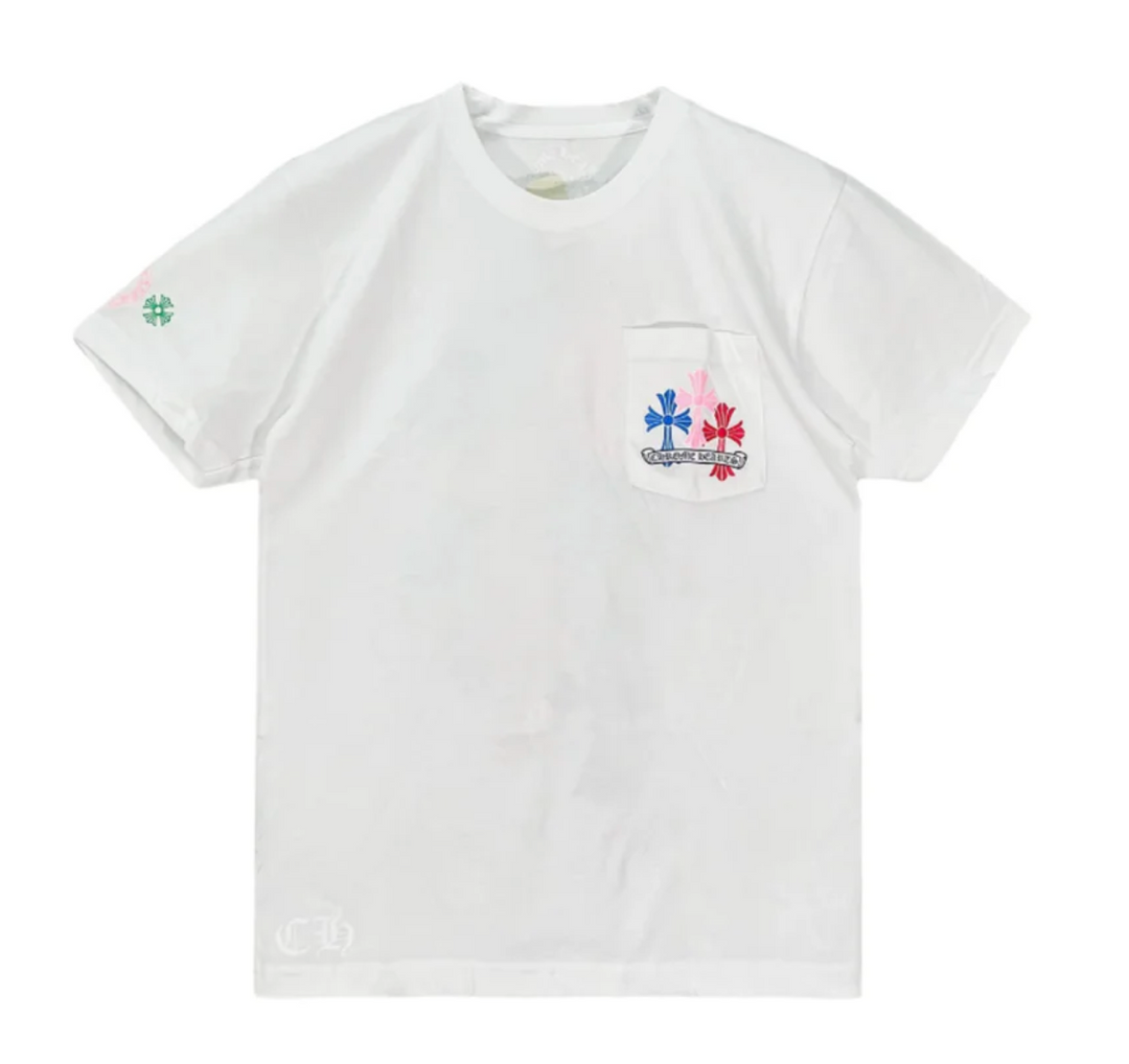 Chrome Hearts 'Multicolor Cemetery' White Pocket Tee