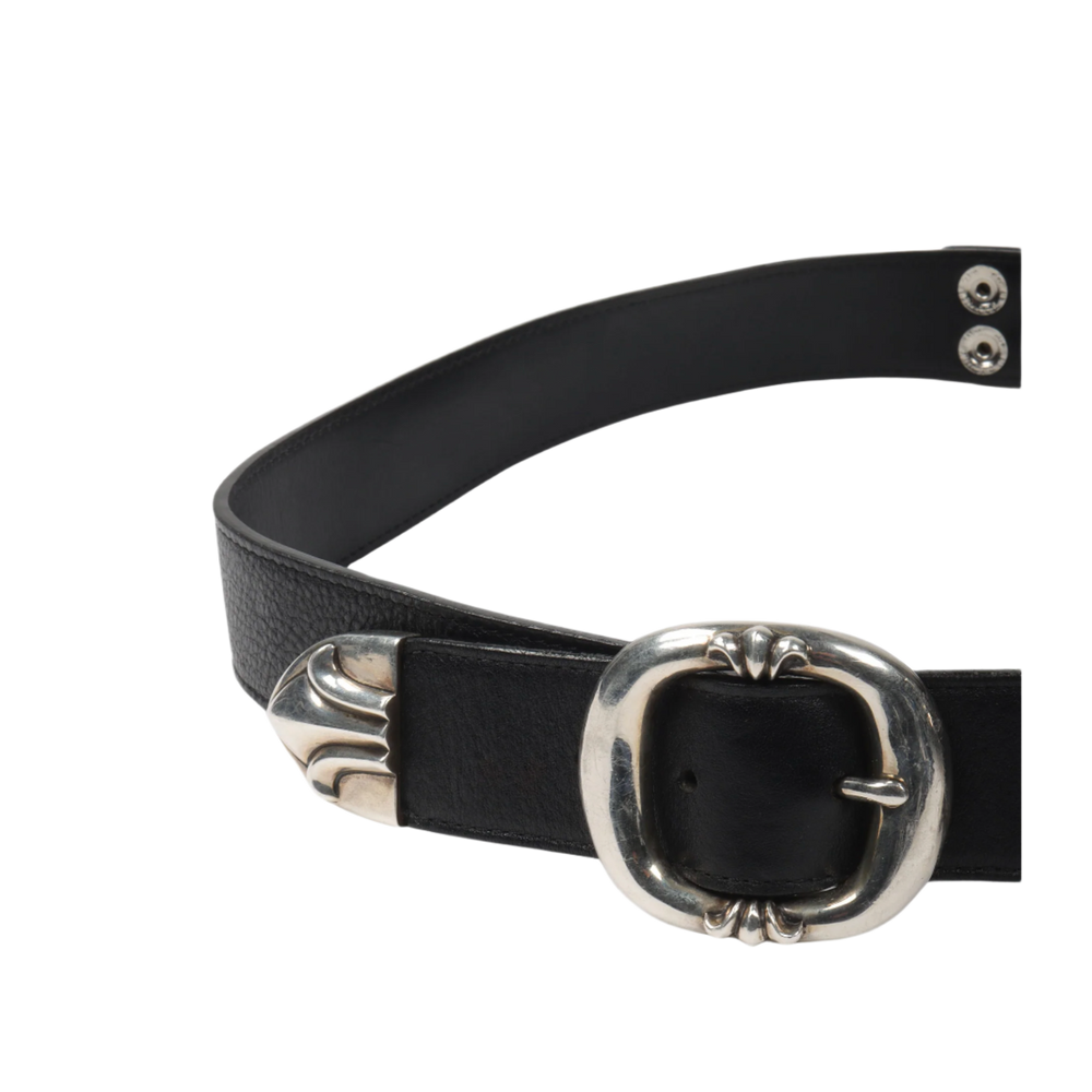 Chrome Hearts 'Double Gunslinger Buckle' Black Belt