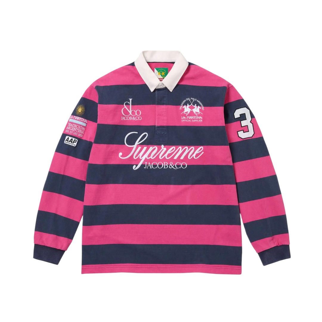 Supreme 'Pink/Blue' La Martina Rugby Longsleeve Polo
