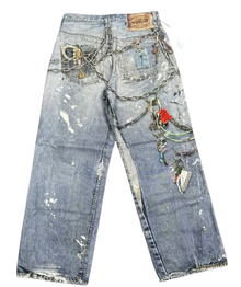 Acne Studios 'Keychain Print' Blue Jeans