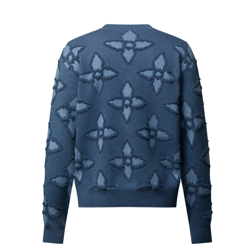 Louis Vuitton Textured Cotton Crewneck Indigo