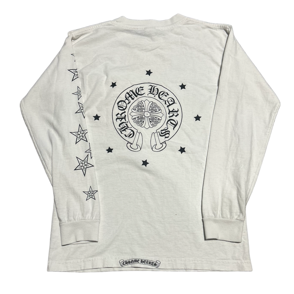 Chrome Hearts Vintage 'White' Horseshoe Star Logo Longsleeve
