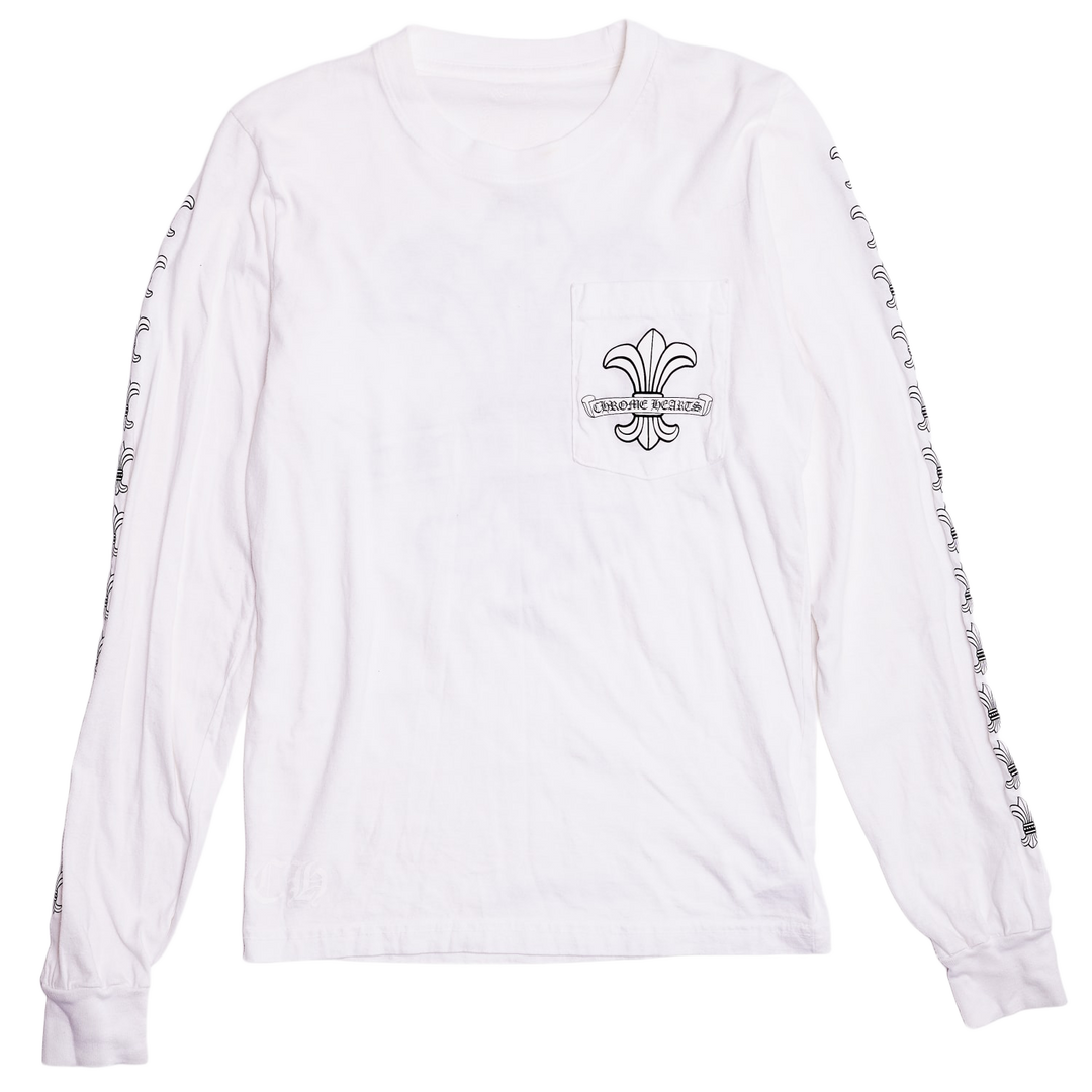 Chrome Hearts 'Arm Fleur' White Longsleeve