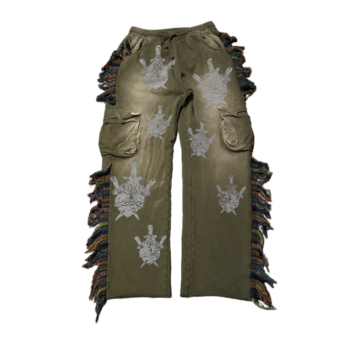 Alchemist 'Olive' Heart And Dagger Fringe Sweatpants