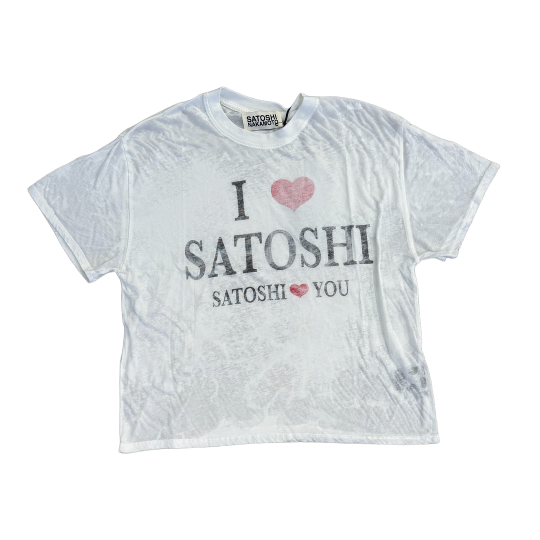 Satoshi Nakamoto 'I Love Satoshi' White Tee