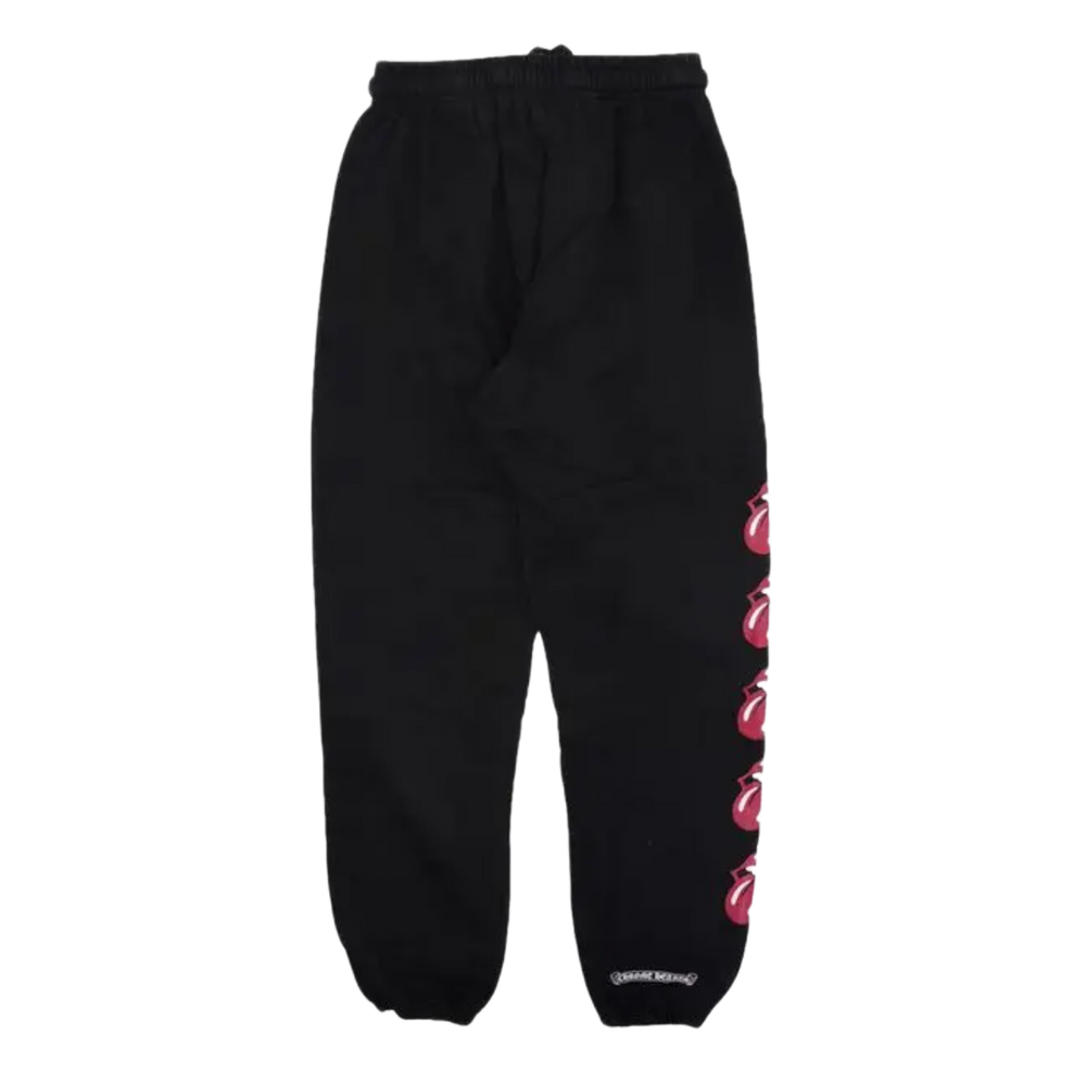 Chrome Hearts 'Rolling Stones' Embroidered Logo Black Sweatpants