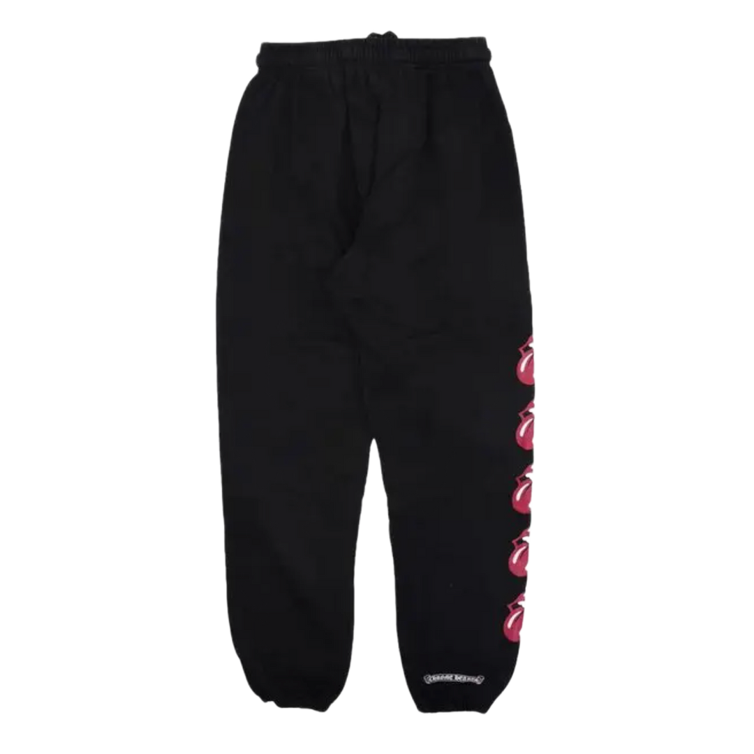 Chrome Hearts 'Rolling Stones' Embroidered Logo Black Sweatpants