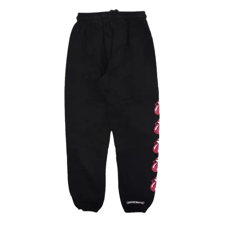 Chrome Hearts 'Rolling Stones' Embroidered Logo Black Sweatpants
