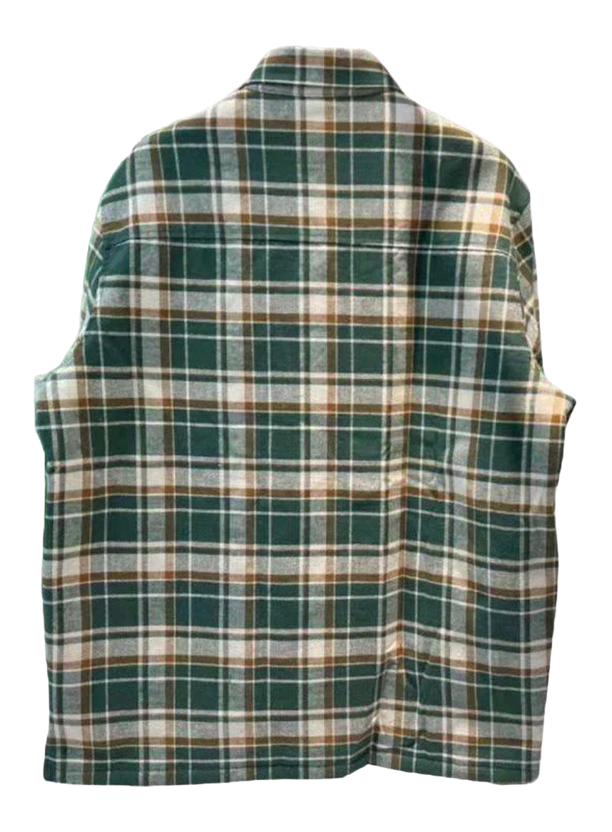 Chrome Hearts 'Pink Script' Plaid Quilted Green Flannel