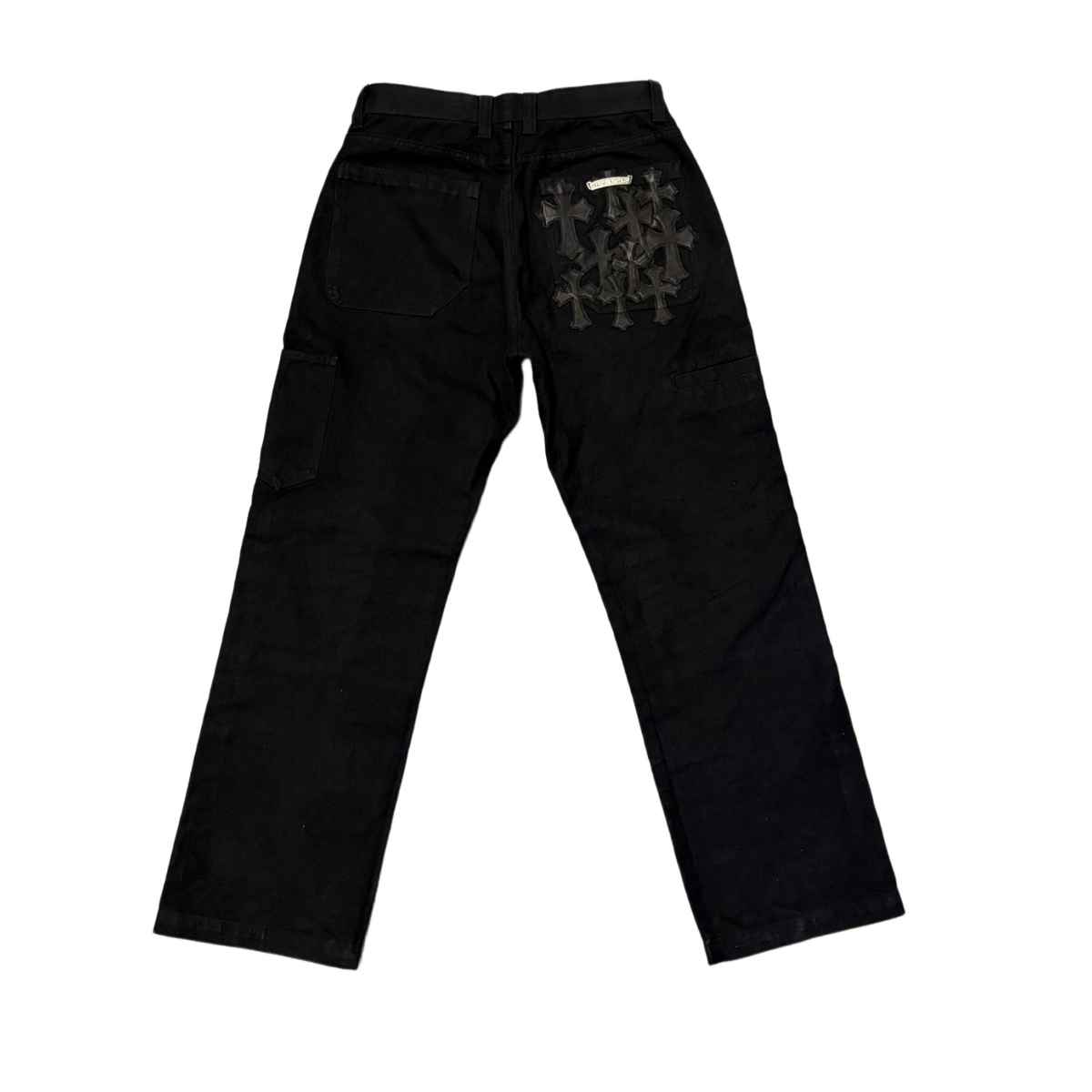 Chrome Hearts 'Black' 10 Cross Patch Double Knee Carpenter Pants