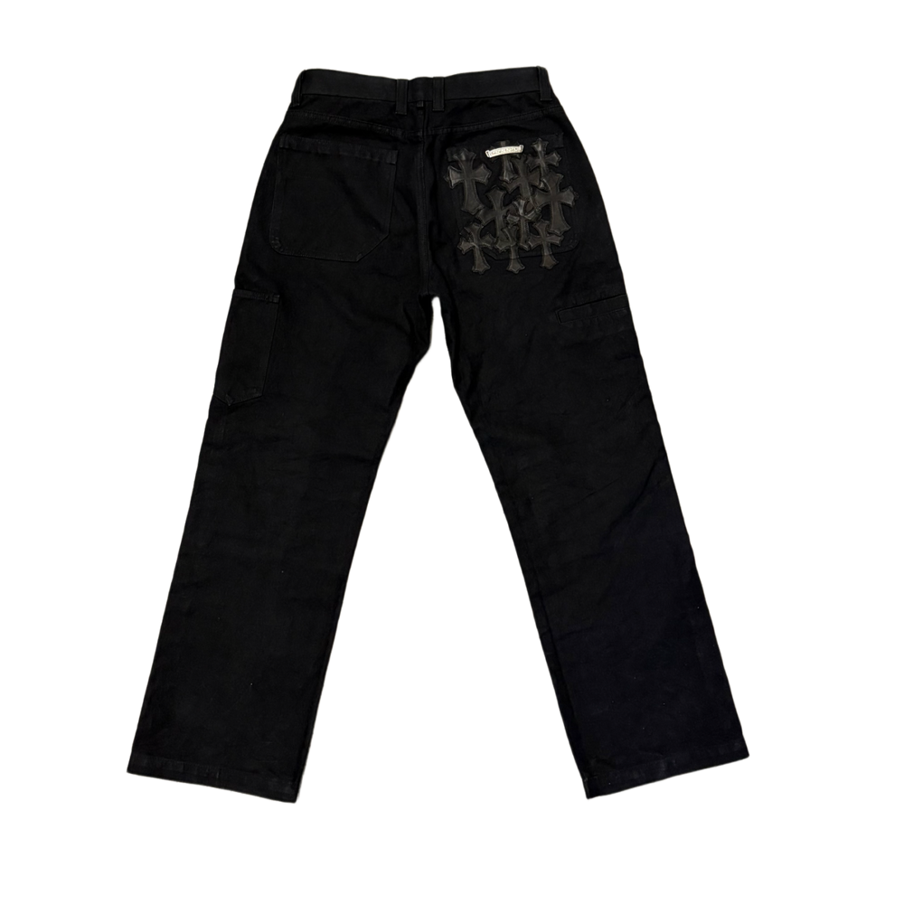 Chrome Hearts 'Black' 10 Cross Patch Double Knee Carpenter Pants