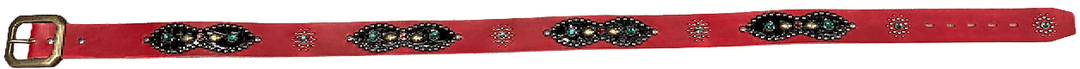 Studded 'Black Sun' Red Belt