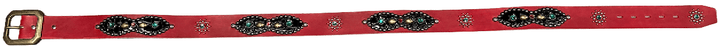 Studded 'Black Sun' Red Belt