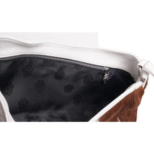 Chrome Hearts 'Brown/White Calf Hair' Silver Cross One Button White Leather Flap Bag