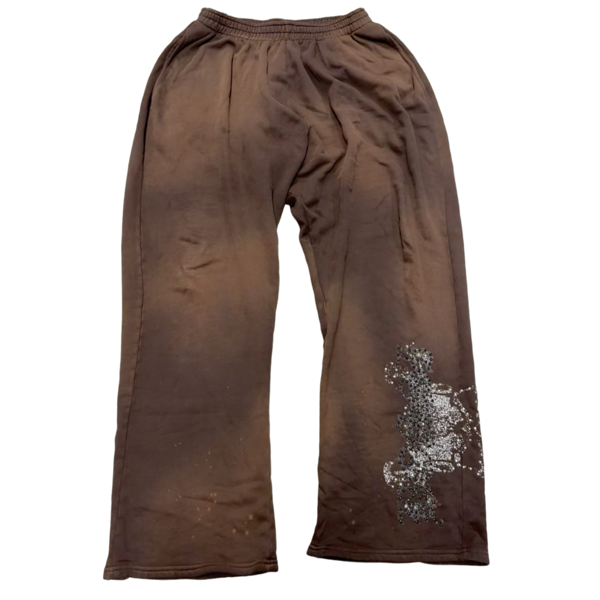 Bossi 'Skull & Bones' Washed Brown Sweatpants