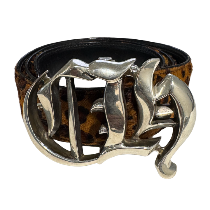 Chrome Hearts 'Cheetah Fur' CH Buckle Pony Hair Belt