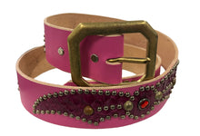 Studded 'Pink Snakeskin' Pink Belt